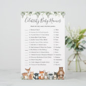 Woodland Baby shower Celebrity Baby Names Game (Staand voorkant)