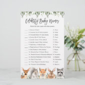 Woodland Baby shower Celebrity Baby Names Game (Staand voorkant)