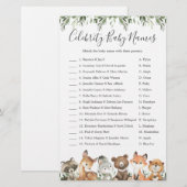 Woodland Baby shower Celebrity Baby Names Game (Voorkant / Achterkant)