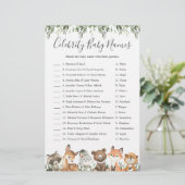 Woodland Baby shower Celebrity Baby Names Game (Staand voorkant)