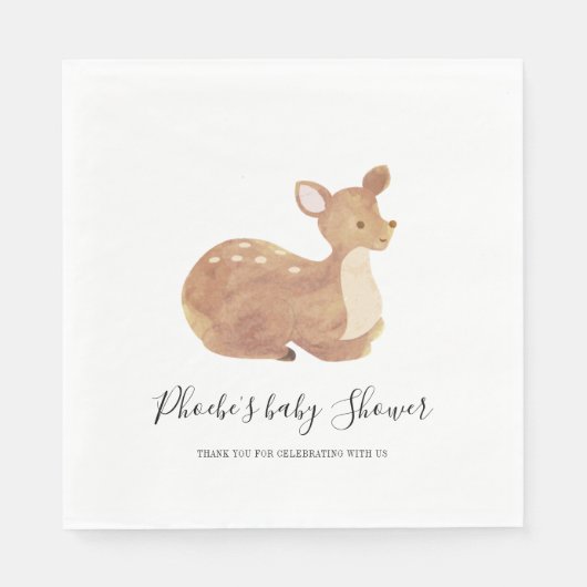 Woodland Baby shower Chic Deer Custom Servet (Voorkant)