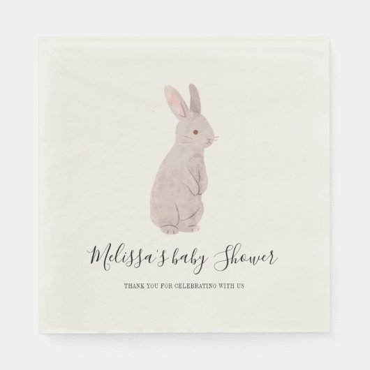 Woodland Baby shower Chic Rabbit Custom Servet (Voorkant)