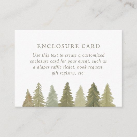 Woodland Baby shower Custom Informatiekaartje (Voorkant)