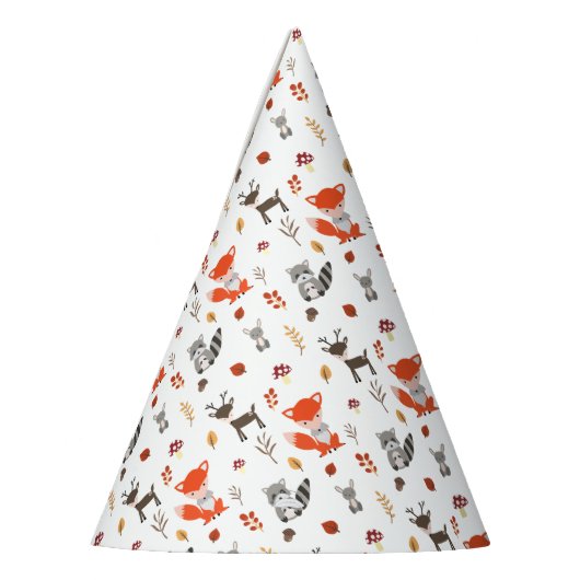 Woodland Baby shower Cute Kawaii Herfst Animals Feesthoedjes (Links)