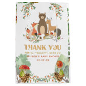 Woodland Baby shower Dank u Medium Cadeauzakje (Voorkant)