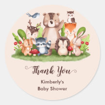 Woodland Baby shower Dank u voor de Stickers