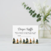 Woodland Baby shower Diaper Raffle Enclosure Card Informatiekaartje (Staand voorkant)