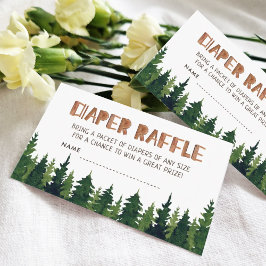 Woodland Baby shower Diaper Raffle Enclosure Card Informatiekaartje