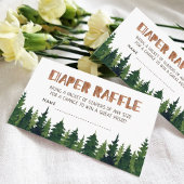 Woodland Baby shower Diaper Raffle Enclosure Card Informatiekaartje