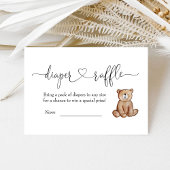 Woodland Baby shower Diaper Raffle Enclosure Card Informatiekaartje