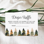 Woodland Baby shower Diaper Raffle Enclosure Card Informatiekaartje