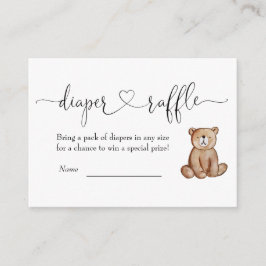 Woodland Baby shower Diaper Raffle Enclosure Card Informatiekaartje