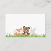 Woodland Baby shower Diaper Raffle Enclosure Card Informatiekaartje (Achterkant)
