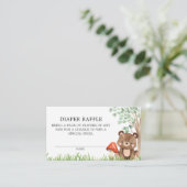 Woodland Baby shower Diaper Raffle Enclosure Card Informatiekaartje (Staand voorkant)