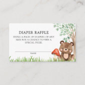 Woodland Baby shower Diaper Raffle Enclosure Card Informatiekaartje (Voorkant)