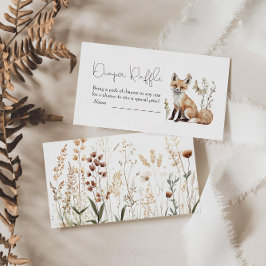 Woodland Baby shower Diaper Raffle Informatiekaartje