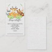 Woodland Baby shower Diaper Raffle Ticket Informatiekaartje (Voorkant / Achterkant)