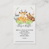 Woodland Baby shower Diaper Raffle Ticket Informatiekaartje (Voorkant)
