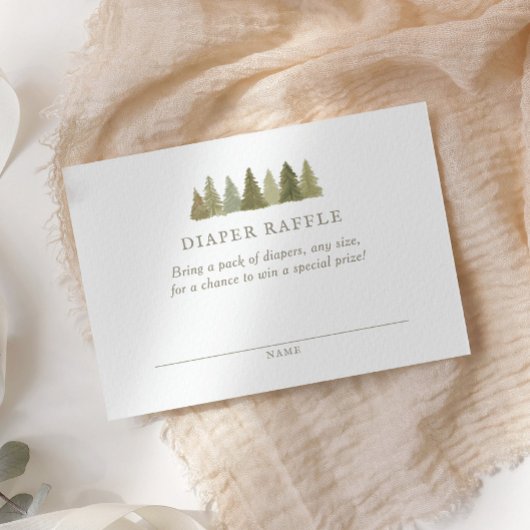Woodland Baby shower Diaper Raffle Ticket Informatiekaartje