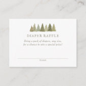 Woodland Baby shower Diaper Raffle Ticket Informatiekaartje (Voorkant)