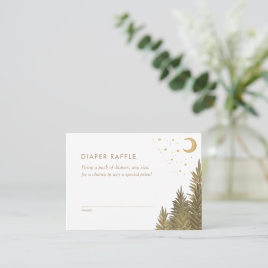 Woodland Baby shower Diaper Raffle Ticket Informatiekaartje (Staand voorkant)