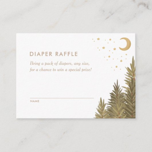 Woodland Baby shower Diaper Raffle Ticket Informatiekaartje (Voorkant)