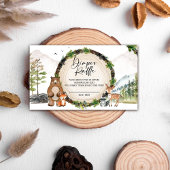 Woodland Baby shower Diaper Raffle Tickets Enclosu Informatiekaartje