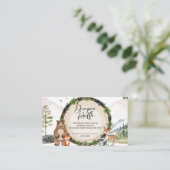 Woodland Baby shower Diaper Raffle Tickets Enclosu Informatiekaartje (Staand voorkant)