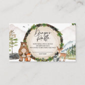 Woodland Baby shower Diaper Raffle Tickets Enclosu Informatiekaartje (Voorkant)