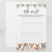 Woodland Baby shower die ik ben (Voorkant / Achterkant)