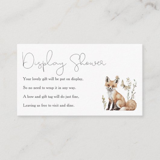 Woodland Baby shower Display Shower Informatiekaartje (Voorkant)
