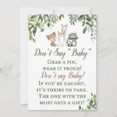 Woodland Baby shower Dont Say Baby Sign 5x7 Kaart (Voorkant)