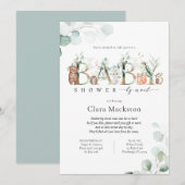 Woodland Baby shower door Mail Forest Animals Kaart (Voorkant / Achterkant)