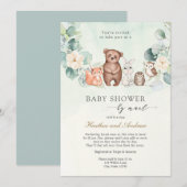 Woodland Baby shower door Mail Forest Animals Kaart (Voorkant / Achterkant)