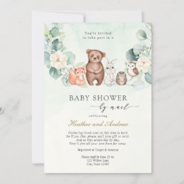 Woodland Baby shower door Mail Forest Animals Kaart