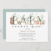 Woodland Baby shower door Mail Forest Animals Kaart (Voorkant / Achterkant)