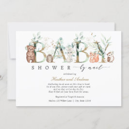 Woodland Baby shower door Mail Forest Animals Kaart