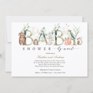 Woodland Baby shower door Mail Forest Animals Kaart