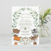 Woodland Baby shower door Mail Greenery Quarantine Kaart (Staand voorkant)