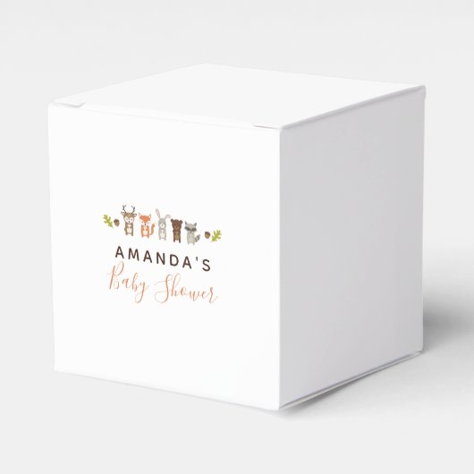 Woodland Baby shower Favor Box Bedankdoosjes (Voorkant Zijde)
