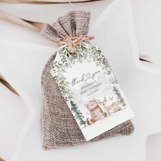 Woodland Baby shower Favor Cadeaulabel
