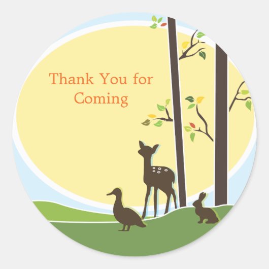 Woodland Baby shower Favor Sticker (Voorkant)
