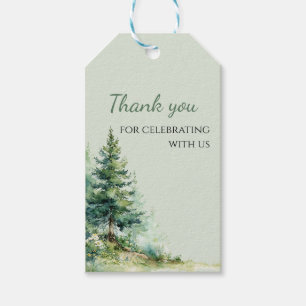 Woodland Baby Shower Favor Tag • Sage Forest Cadeaulabel