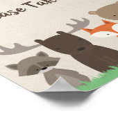 Woodland Baby shower Favors Gelieve één bord te ne Poster (Hoek)
