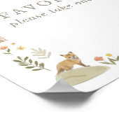 Woodland Baby shower Favors Sign Poster (Hoek)