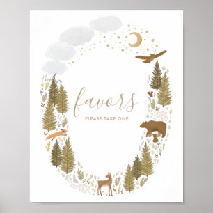 Woodland Baby shower Favors Sign Poster