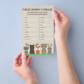 Woodland Baby shower Finish Mam's Phrase Game Flyer (Hand)