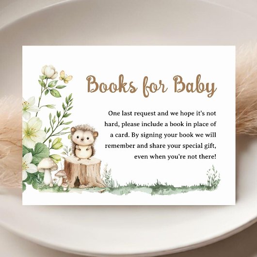 Woodland Baby shower Forest Boeken voor Baby Informatiekaartje