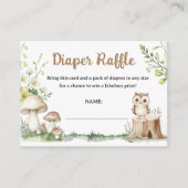 Woodland Baby shower Forest Diaper Raffle Informatiekaartje (Voorkant)