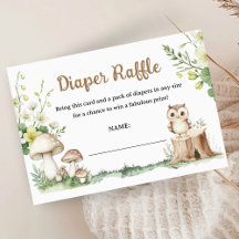 Woodland Baby shower Forest Diaper Raffle